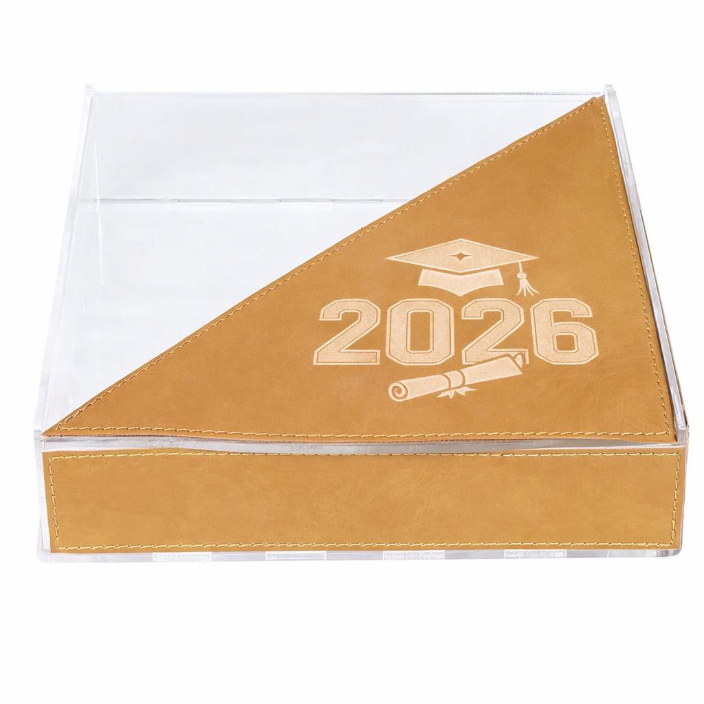 Graduation Acrylic - Leather Box