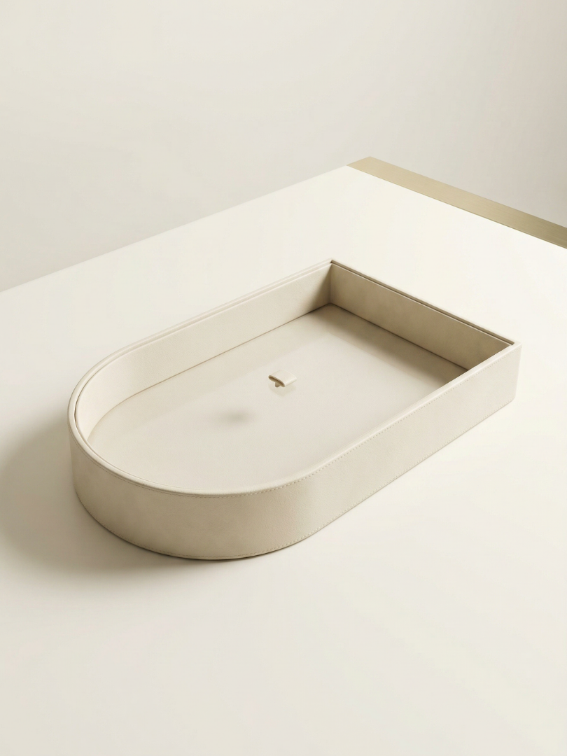 Semi Oval Leather Box