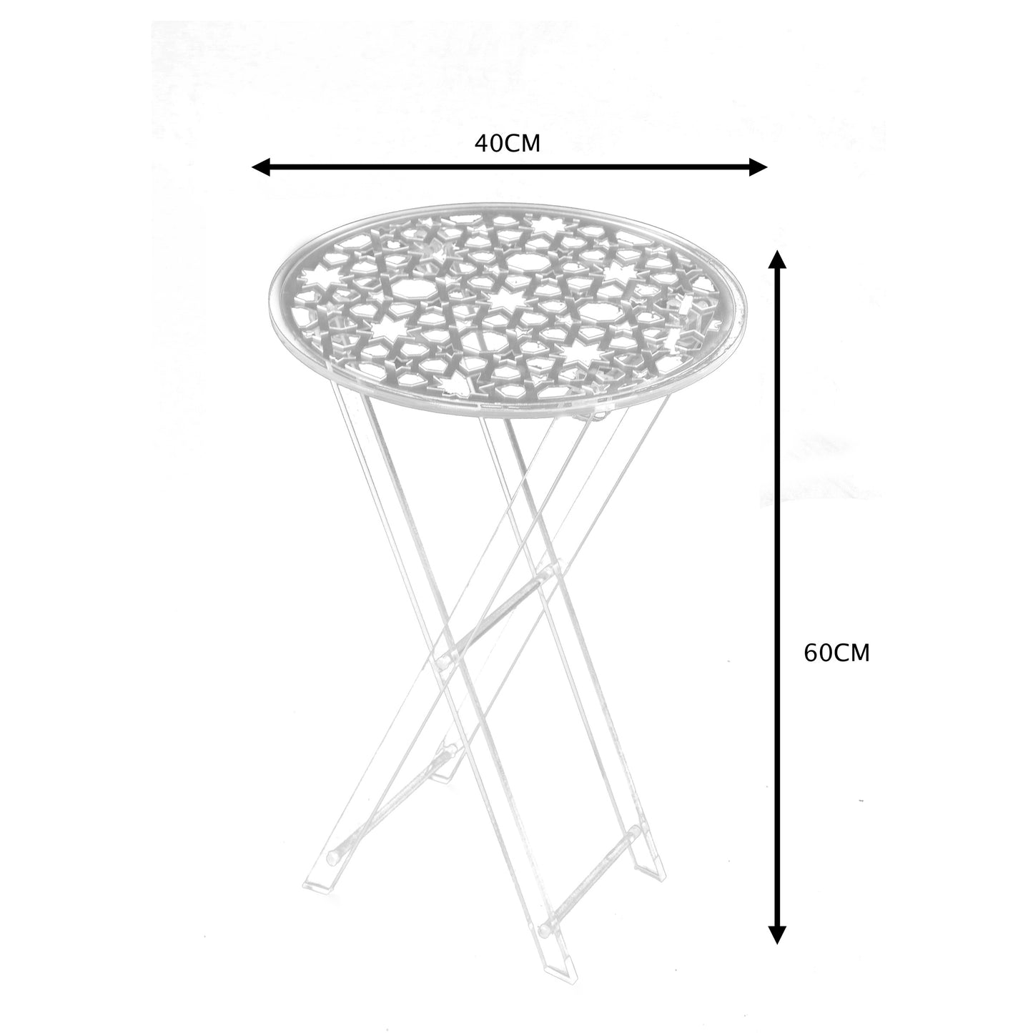 Round Silver Foldable Acrylic Table