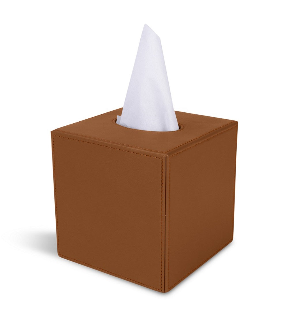 Cubic Leather Tissue Box - 5 Available Colors