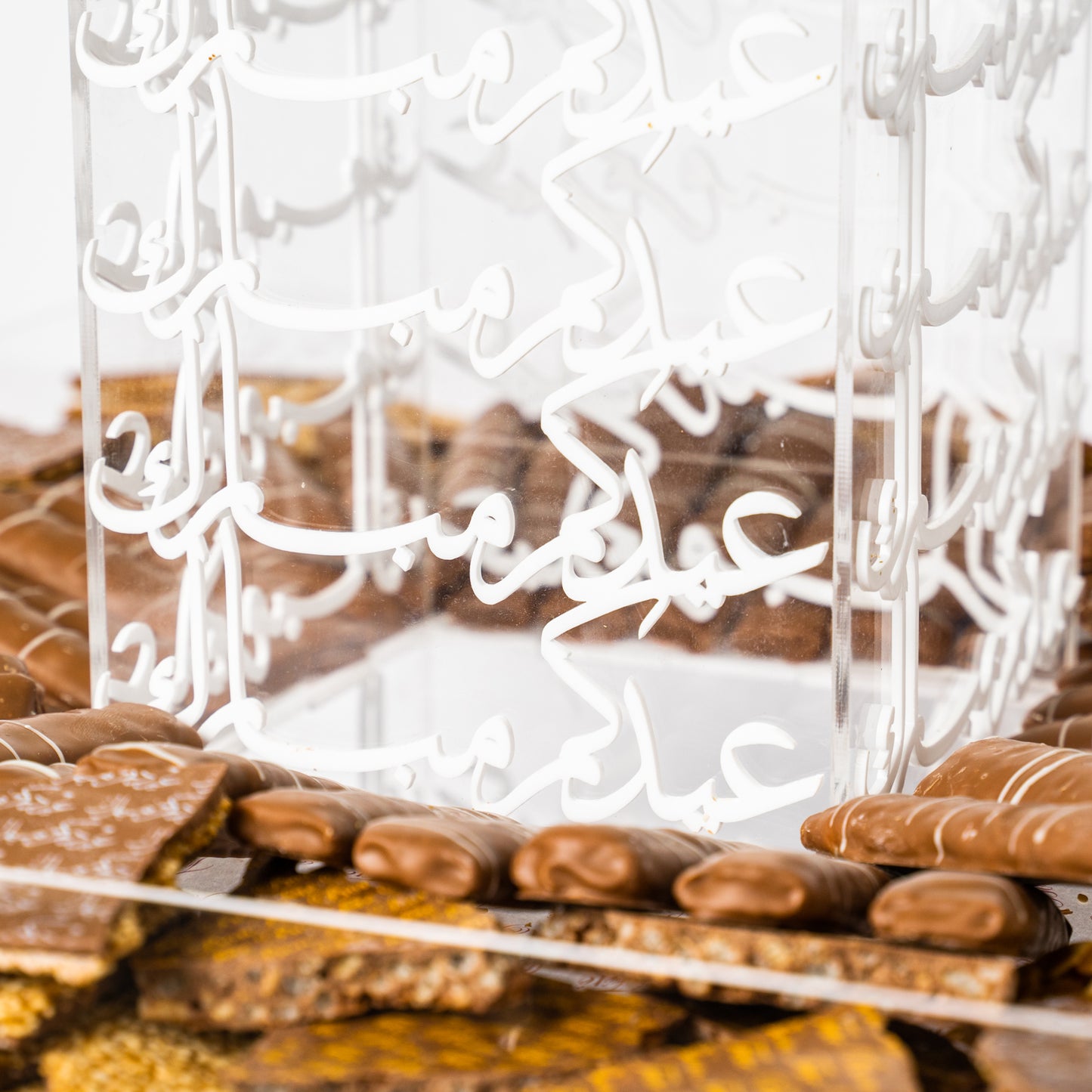 Eid Acrylic Square Tray with Long Stand