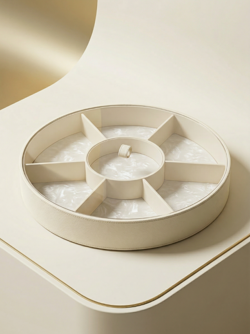 Round Leather Box - Design 4