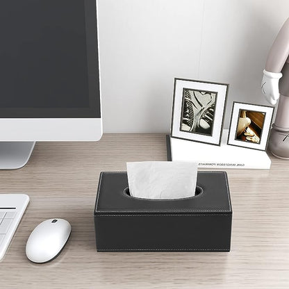 Rectangular Leather Tissue Box - 5 Available Colors