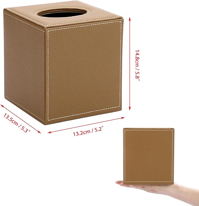 Cubic Leather Tissue Box - 5 Available Colors