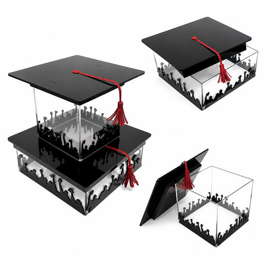 Acrylic Square Graduation Hat Box