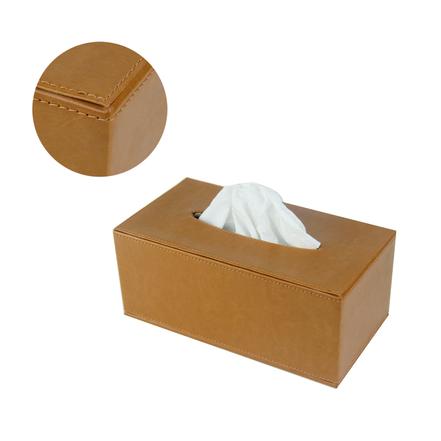 Rectangular Leather Tissue Box - 5 Available Colors