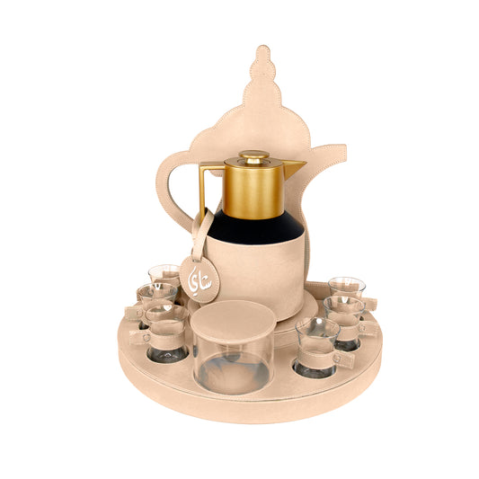 Round Leather Tea Set