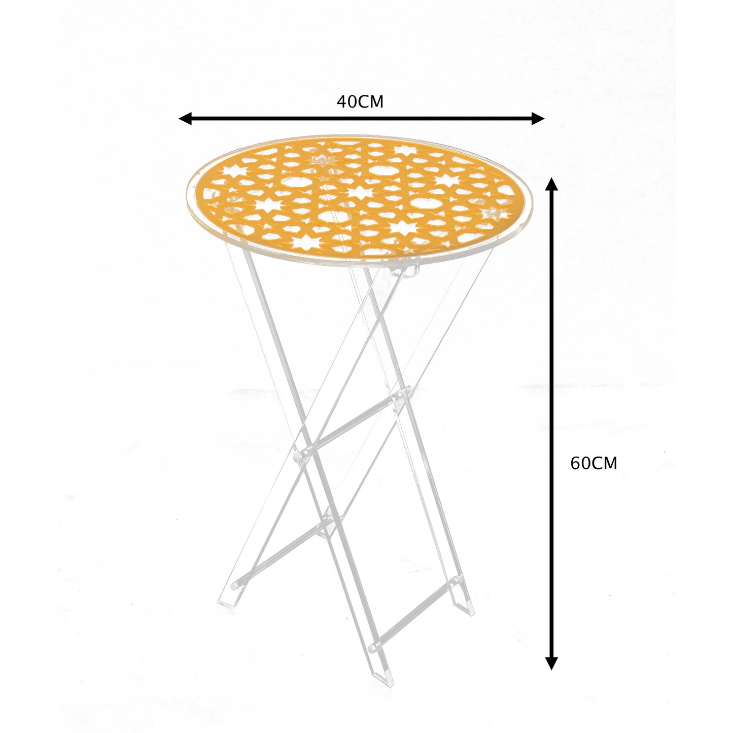 Round Golden Foldable Acrylic Table