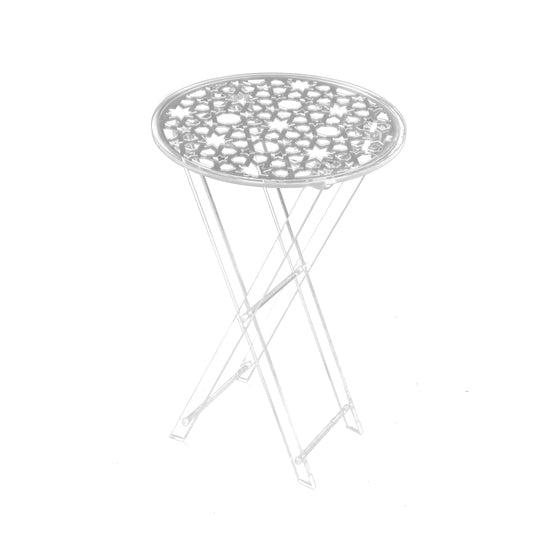 Round Silver Foldable Acrylic Table