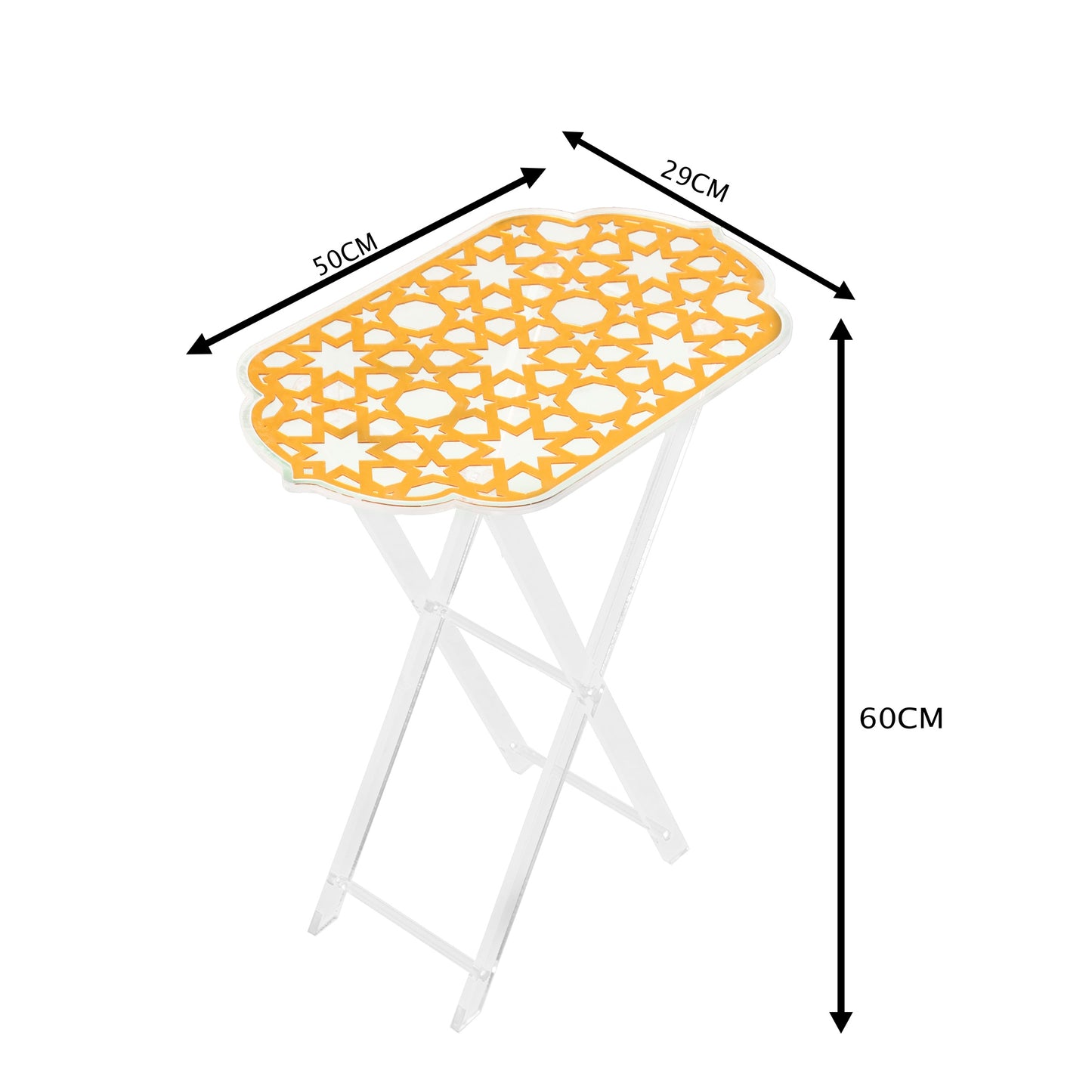 Rectangular Golden Foldable Acrylic Table