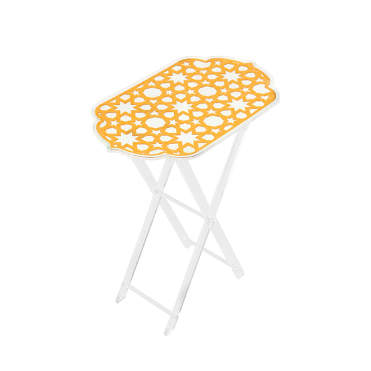 Rectangular Golden Foldable Acrylic Table