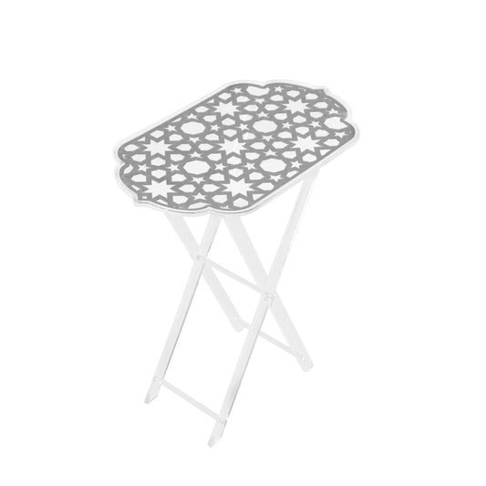 Rectangular Silver Foldable Acrylic Table