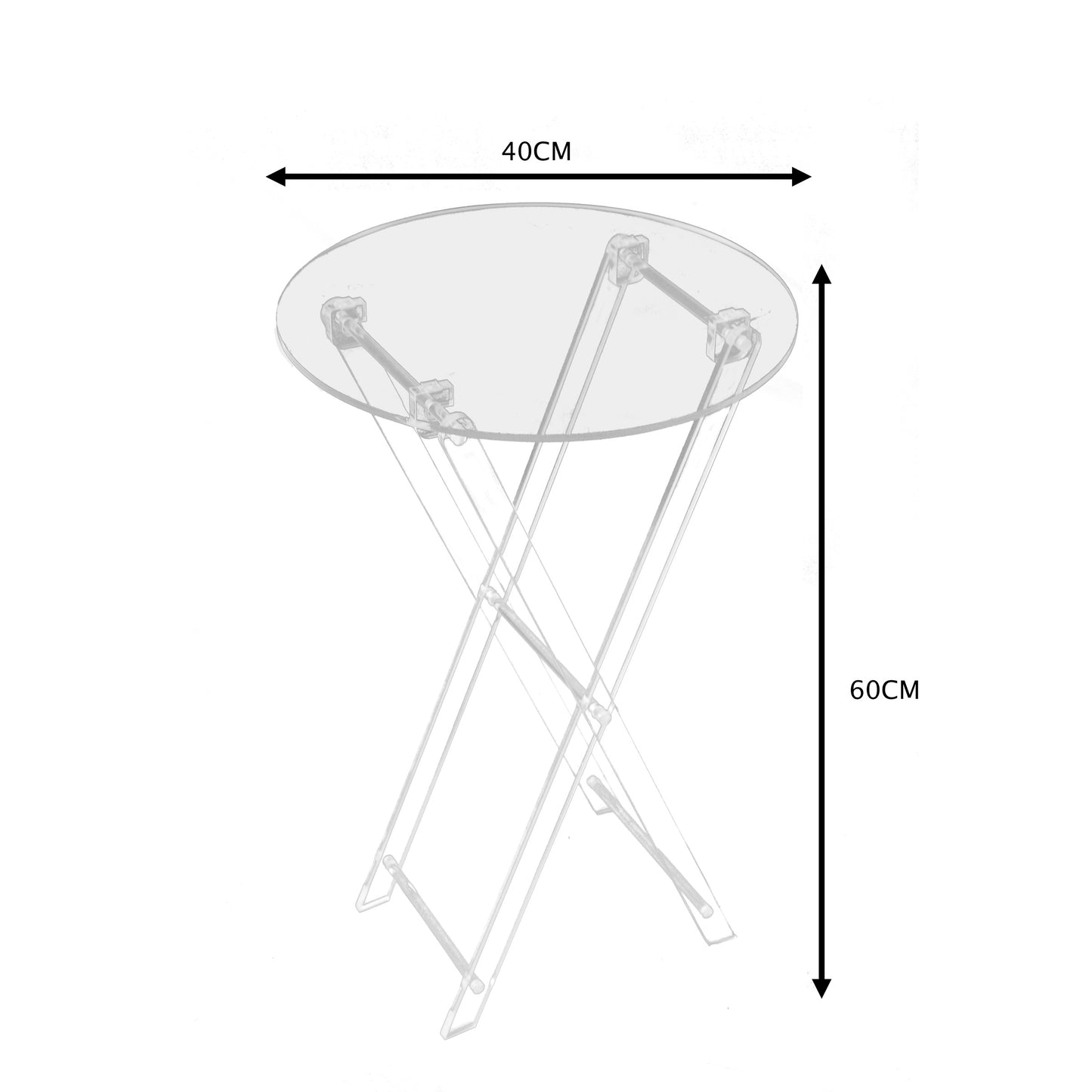 Round Clear Foldable Acrylic Table