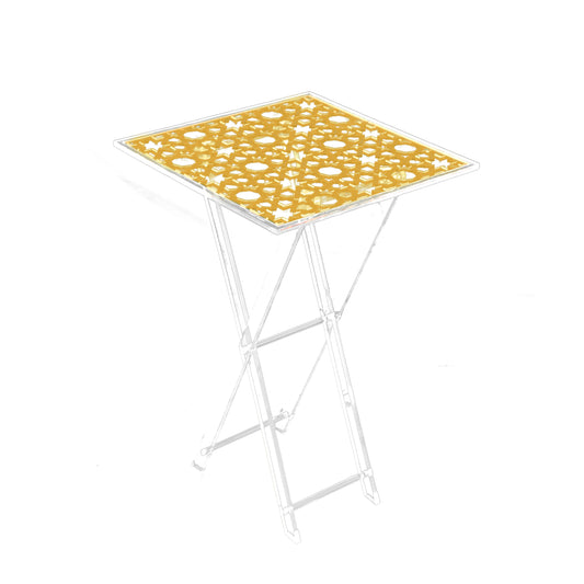 Square Golden Foldable Acrylic Table