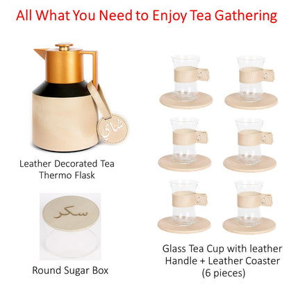 Double Decker Leather Coffee - Tea Set