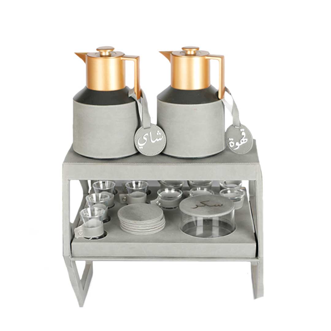 Double Decker Leather Coffee - Tea Set