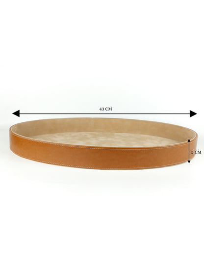 Oval Leather Tray - 3 Available Colors