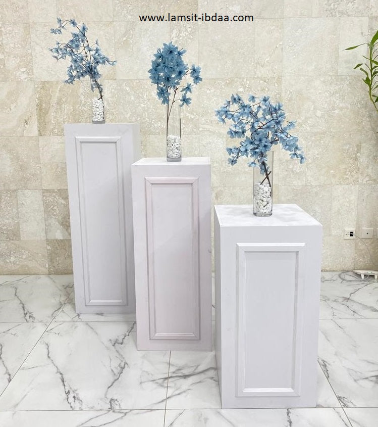 White Square PVC Foam Display Stands